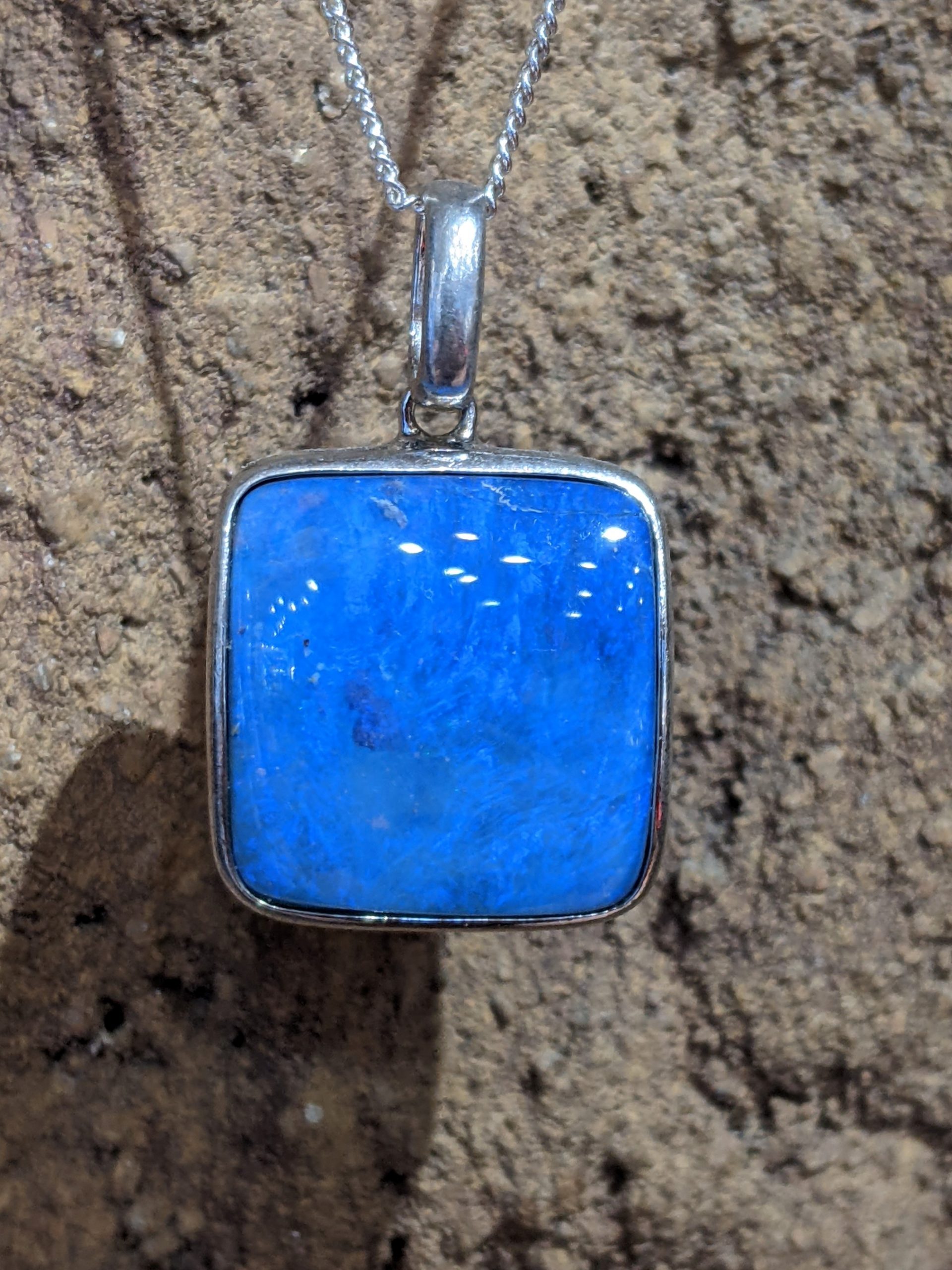 Sterling Silver Boulder Opal Pendant Unique Opal Mine